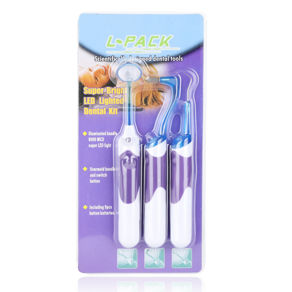LED Illuminated Oral Care Kit, Dental Tooth Stain Eraser for Brighter Smiles, Hygienic Design for Home & Travel For Halloween Parties For Nightclubs