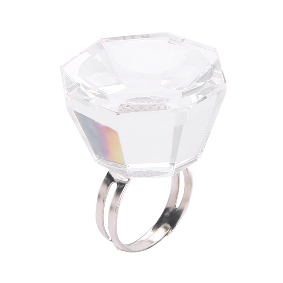 Crystal Glass Ink Ring Holder, Zero Cleanup Hassle Ensures Effortless Post-Session Tidiness for Eyelash Extensions (1PC) For Halloween Parties