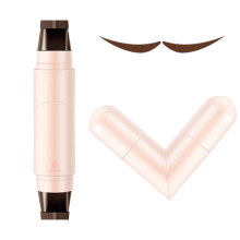 2 Pack Waterproof Winged Eyeliner Stamp Pen, Double Ended Brown Symmetrical Wing for Beginners