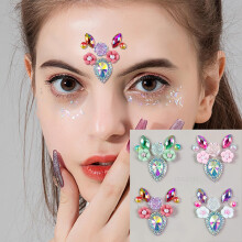 Face Gems 16 Rainbow Colors 3D Rhinestone Stickers for Festivals Eyebrow Face and Body Jewelry
