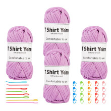 20 Roll Crochet Yarns Thread for Knitting Carpet-Light purple