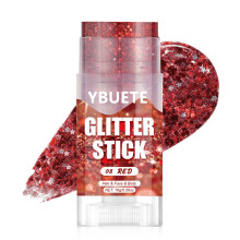 Red Face and Body Glitter Stick for Makeup and Hair, Mess Jumbo Crayon Design for Festivals