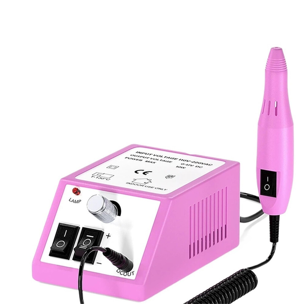 Electric Nail Drill for Gel and Acrylic Nails with Adjustable Speed and Ergonomic Pen Grip Rose Red US