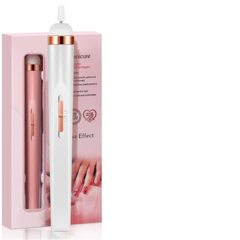 White Usb Rechargeable Electric Nail Drill 20000Rpm Dual Rotation For Acrylic And Gel Nails