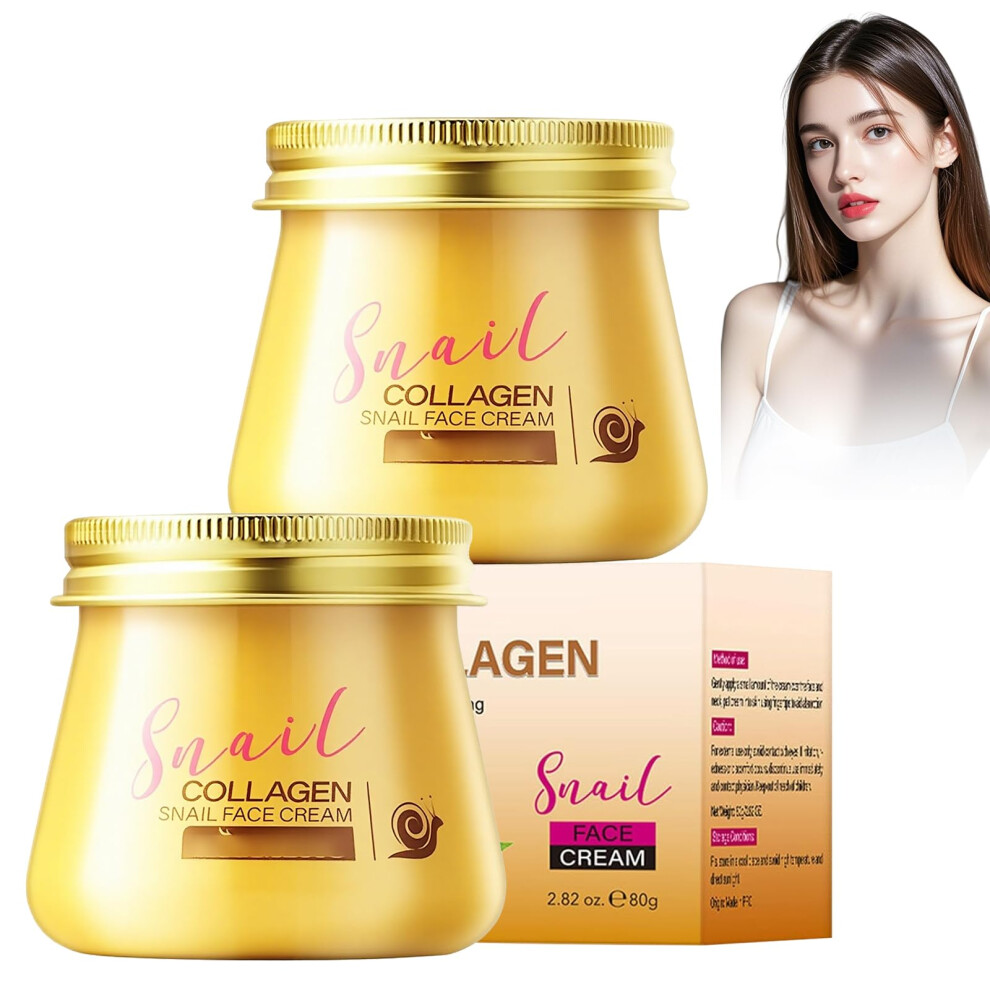 Cream Snail Face Antiwrinkle Moisturizer With Collagen For Deep Hydration And Firming 2Pcs