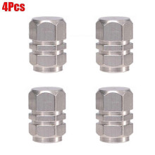 (Silver 02) 4Pcs Aluminum Alloy Car Wheel Tire Valve Caps Tyre Rim Stem Dust Pr...