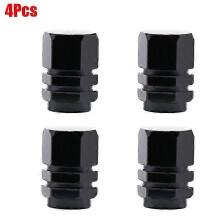 (Black 02) 4Pcs Aluminum Alloy Car Wheel Tire Valve Caps Tyre Rim Stem Dust Pr...