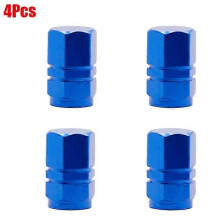 (Blue 02) 4Pcs Aluminum Alloy Car Wheel Tire Valve Caps Tyre Rim Stem Dust Pr...
