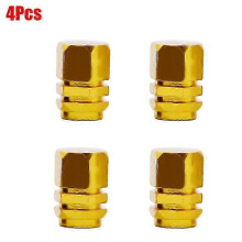 (Yellow 02) 4Pcs Aluminum Alloy Car Wheel Tire Valve Caps Tyre Rim Stem Dust Pr...