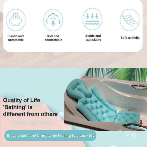 (Blue) Bath Pillow Luxury Spa Pillow With Back And Headrest Cushion,bathtu... 1