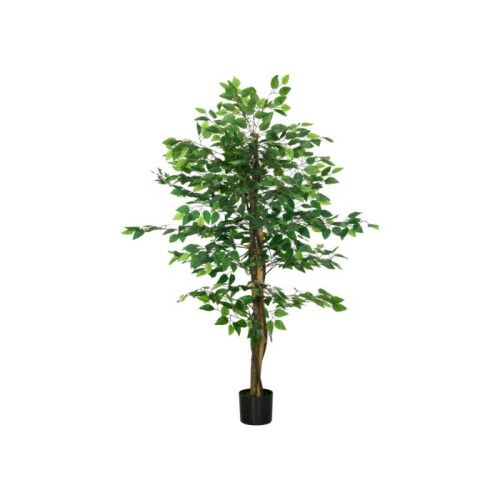 HOMCOM Artificial Ficus Tree, with Weighted Plant Pot - Green