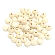 Set van 200 houten kralen, natuurlijke houten kralen, houten kralen om mee te knutselen, onafgewerkte losse houten balletjes, kleine kralen 8 mm x