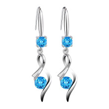 Silver Earrings for Women, Drop Earrings, Dangle Earrings with Cubic Zirconia, Dangle Earrings for Sensitive Ears, Birthday, Anniversary, Christmas,