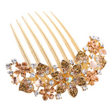 Gioielli per capelli da sposa vintage, copricapo floreale da donna, squisito design floreale con strass intarsiati, che esalta la bellezza e