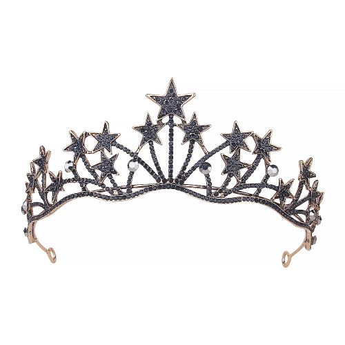 Corona barocca con decorazioni di perle, accessorio per capelli versatile per banchetti e cerimonie.