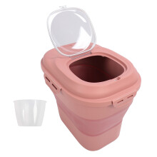 Contenedor de almacenamiento de comida para perros, hermético, plegable, con tapas herméticas, ahorra espacio, con ruedas incorporadas, multiusos.