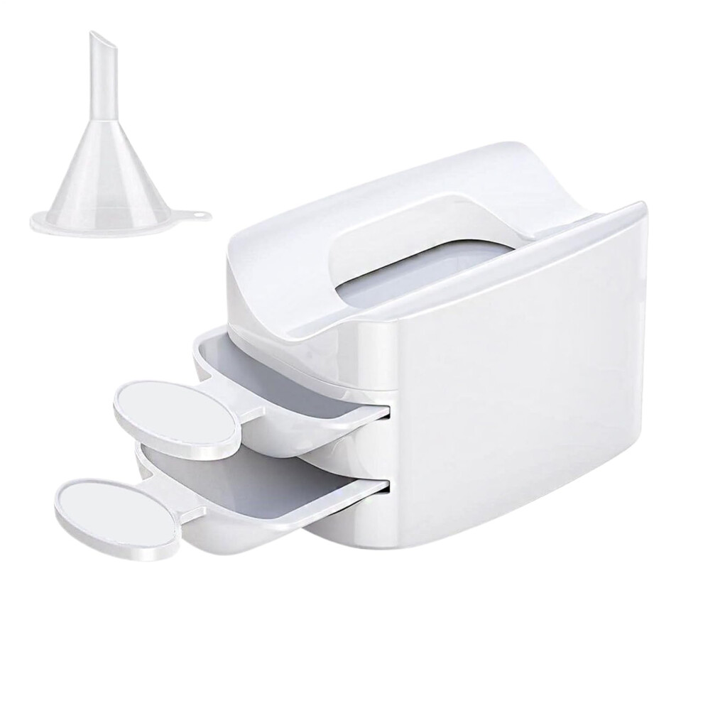 Dip Powder Tray with Dual Layer Recycling System for Nails, Professional Manicure Organizer