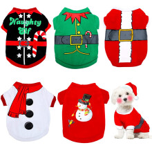Christmas Magic: 5 Unique Dog Shirts, Classic Christmas Elements Brighten Your Pet's Wardrobe, Perfect for Winter Festivities, Stretchy & Breathab