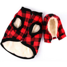 Pet Winter Coat, Classic Plaid Style with Soft Fleece Fabric, Easy On and Easy Off Design for Quick Dressing, Suitable for Small Medium Cats and Dogs,