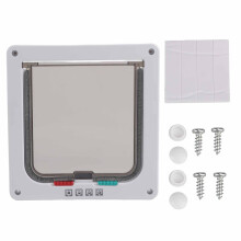 Pet Gateway, 4 Way Lockable Transparent Flap Door Provides Controlled Access, Magnetic Reset For Quiet Operation, Polished Edge Ensures Pet Safety, Ea