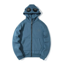 (Blue, 2XL) Long Sleeve Zipper Hooded Lens Top/Jacket New