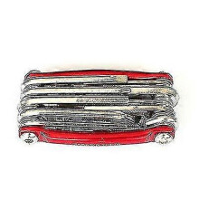 Red 11 In 1 Multifunctional Bicycle Repair Tool with T25 Chain Cutt...