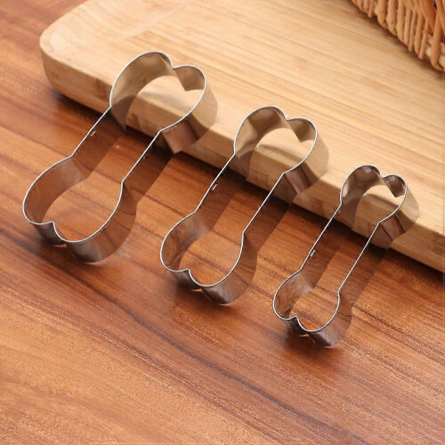 (1x) 3 Pcs Biscuit Mold Dog Baking Bone Cookie Halloween