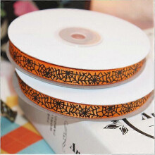 (1 Roll of 22 M,25 Yards, Orange Network) Halloween Party Satin Ribbon For Bags Boxes Bowknot Decorations Roll of 25 Yards