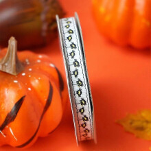 (1 Roll of 22 M,25 Yards, White Spider) Halloween Party Satin Ribbon For Bags Boxes Bowknot Decorations Roll of 25 Yards