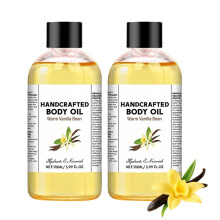 Vanilla Body Oil and Moisturizing Massage Oil, Deep Hydration Fast Absorption for Smooth Skin, 3.99oz x2