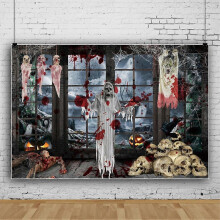 (300×250cm (10*8ft), 3) Halloween Ghost Horror Castle Pumpkins Backdrop Banner Photo Background Party