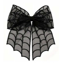 (Style 2) Spring Clip Spider Web Hair Clip Star Halloween Hairpin Bats Head Veils Cosplay