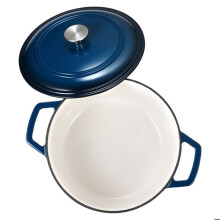 Gietijzeren cocotte - DUOKU - HE27-CR - Geëmailleerd binnen/buiten - 5,68 L - Inductie geschikt