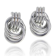 Geometric Dangle Drop Earrings, Silver Statement Geometric, Chunky Knot Dangle Earrings, Vintage Metal French Style Earrings, Minimalist Dainty Jewelr