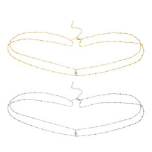 2pcs Waist Chain for Women,Layered Rhinestone Belly Chain,Adjustable Waterproof Sexy Bikini Satellite Bead Chain,Gold/Silver Plated Waist Chains for W