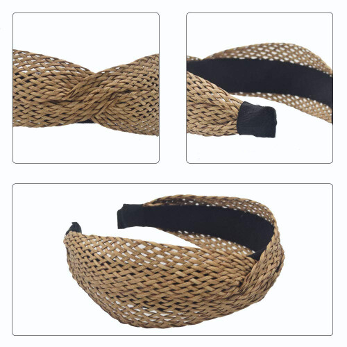 Κορδέλες κεφαλής Lafite Grass Boho Style, μονόχρωμες, κομψές αντιολισθητικές κορδέλες 2