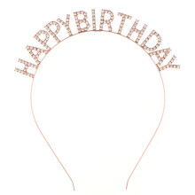 Birthday Gifts Ideas for Women Girls Tiara, Rhinestone Embellished Tiara Headband Crown Bday Headpiece Princess Party Hat Hair Band, Flexible and Dura