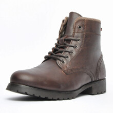 (Dark Brown, UK 7) Mens Leather Military Combat Lace Up Walking Work Ankle Biker Boots Shoes Size