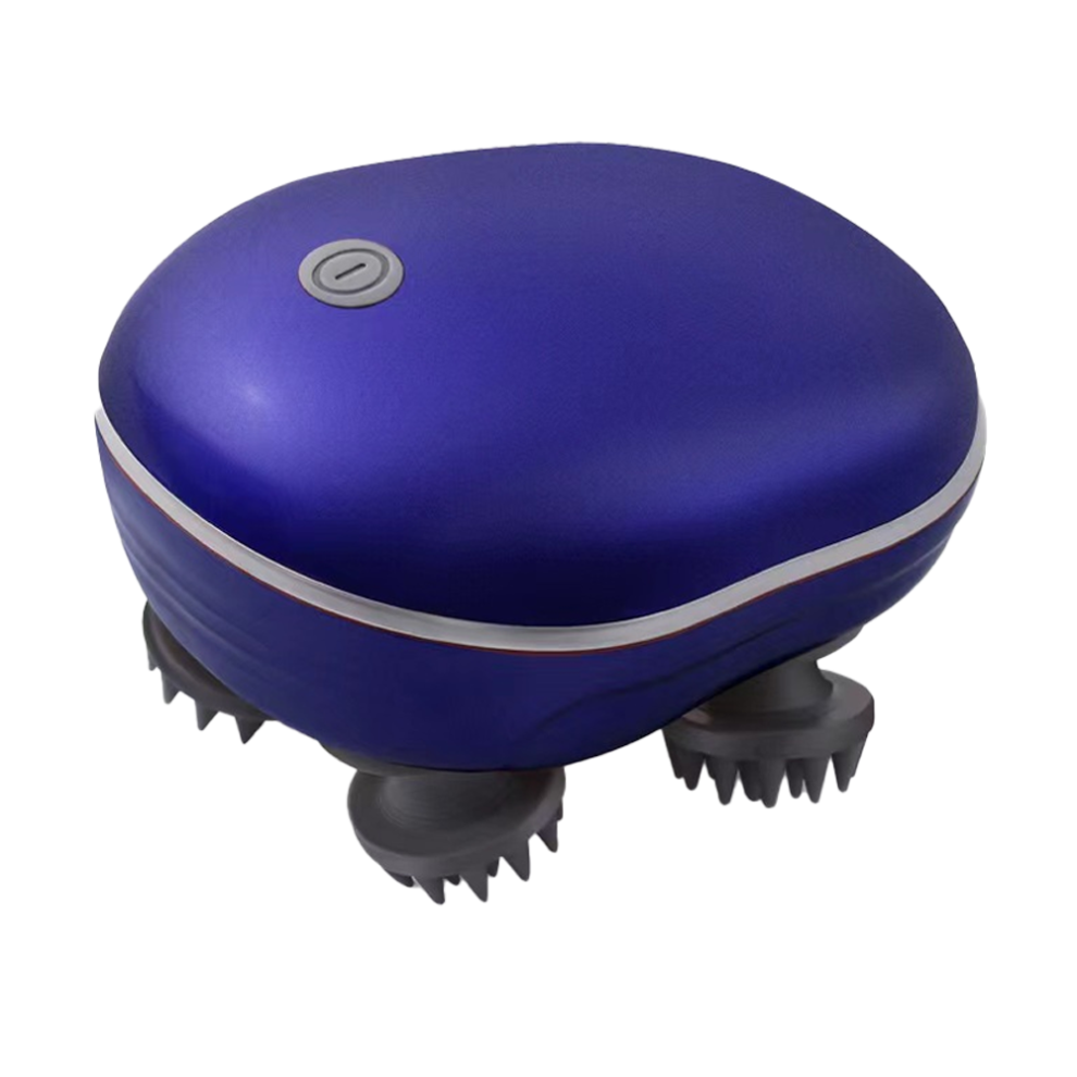 Electric Pet Massager for Dogs and Cats, Cordless Handheld Massager with 4 Massage Heads and 96 Soft Nodes, Adjustable Speeds for Soothing Muscle Reli
