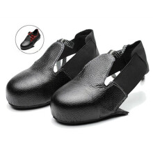 Adjustable Strap Steel Toe Cap Safety Overshoe, Premium Leather Construction for Durable and Comfortable Wear, Cow Leather Offers Unmatched Durability