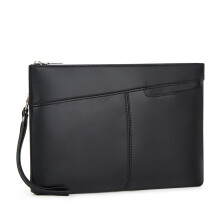Casual Men's Clutch Bag Black PU Leather 25x2x17 cm Stylish Organizer for Essentials