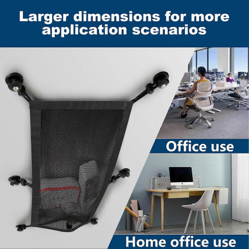 (30x70cm) Socket Network Pocket Under Desk Cable Management Net Storage Net Under Table Cord Management Mesh Organizer Flexible Wire Hider 2