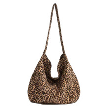Leopard Print Handbag Clutch Bag Women's Armpit Purse Brown Jacquard Material Fashion Tote Bag 1 Piece