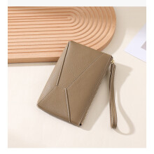 (khaki) Stitching Pu Women's Mobile Phone Bag Large Capacity Fashion Retro Dinner Clutch