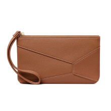 (brown) Stitching Pu Women's Mobile Phone Bag Large Capacity Fashion Retro Dinner Clutch