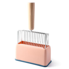 Metal Cat Litter Scoop, Stainless Steel Fast Sifting Tool For Pet Lovers, Heavy Duty And Easy Clean Design, Ergonomic Wood Handle For Wrist-friendly E