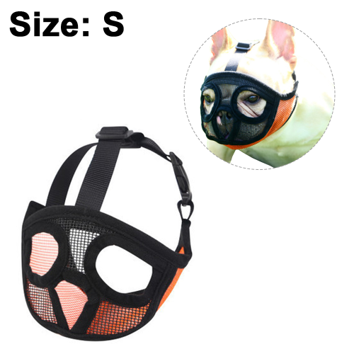 Bulldog Muzzle with Eyehole Design, Skin Friendly Adjustable Mesh Dog Muzzle for Anti Biting 1