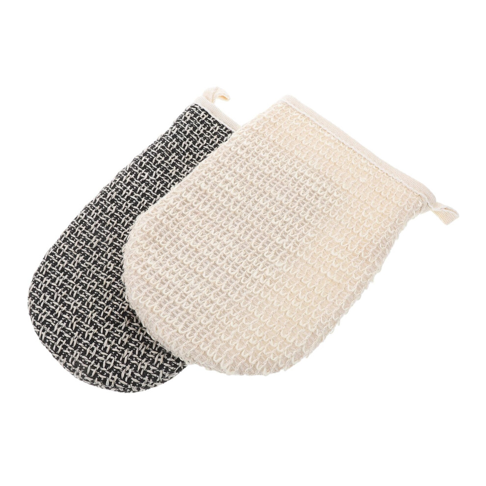 2 Pcs Natural Sisal Exfoliating Gloves DualSided Body Scrubber Mitt for Deep Pore Cleansing