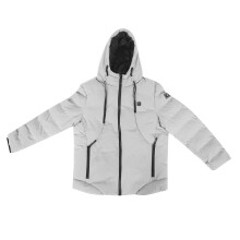 Giacca riscaldata imbottita in cotone da uomo, giacca imbottita elettrica calda antivento impermeabile cappotto invernale con cappuccio staccabile