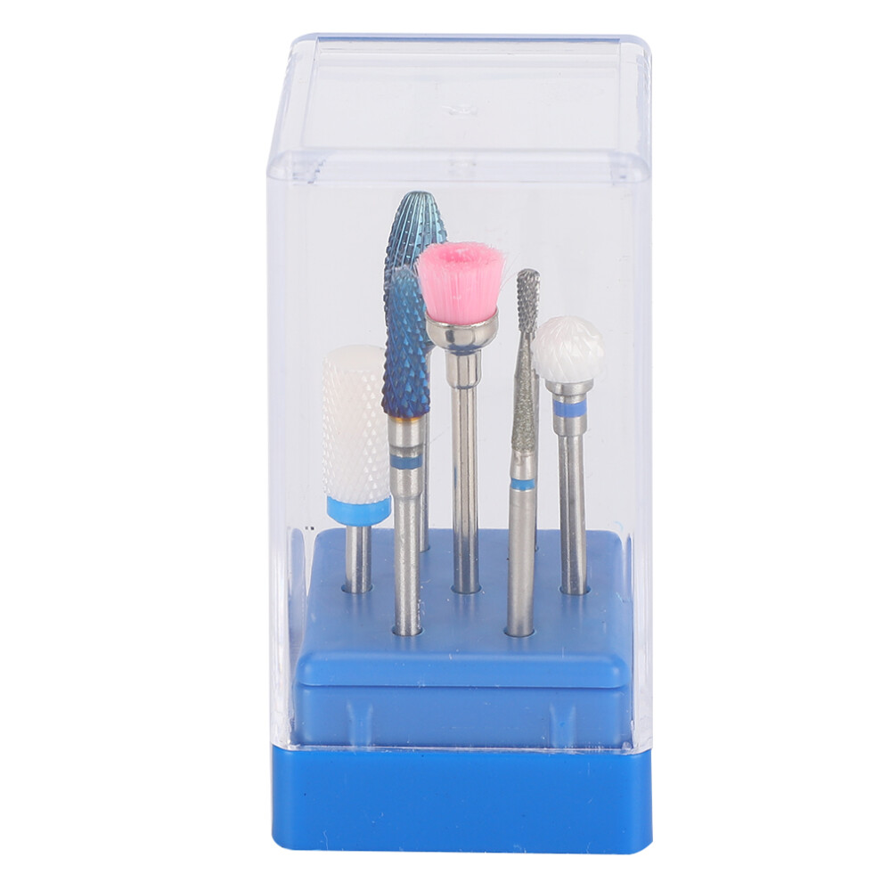 Easy to Clean Nail Drill Bits Set Durable Less Dust Tungsten Carbide Material Multifunctional Nail Tools for Cuticle Manicure Universal Diameter Comp